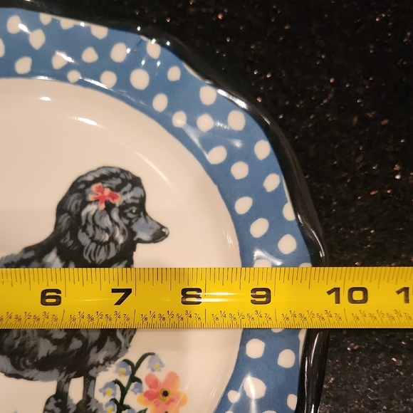 Anthropologie Nathalie Lete Black Poodle Decorative Plate, Like New - Picture 6 of 6